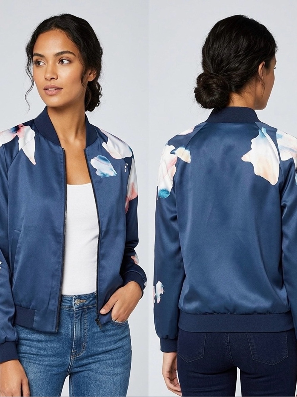 Joes Jeans Elsie bomber jacket, blue, Sz Medium